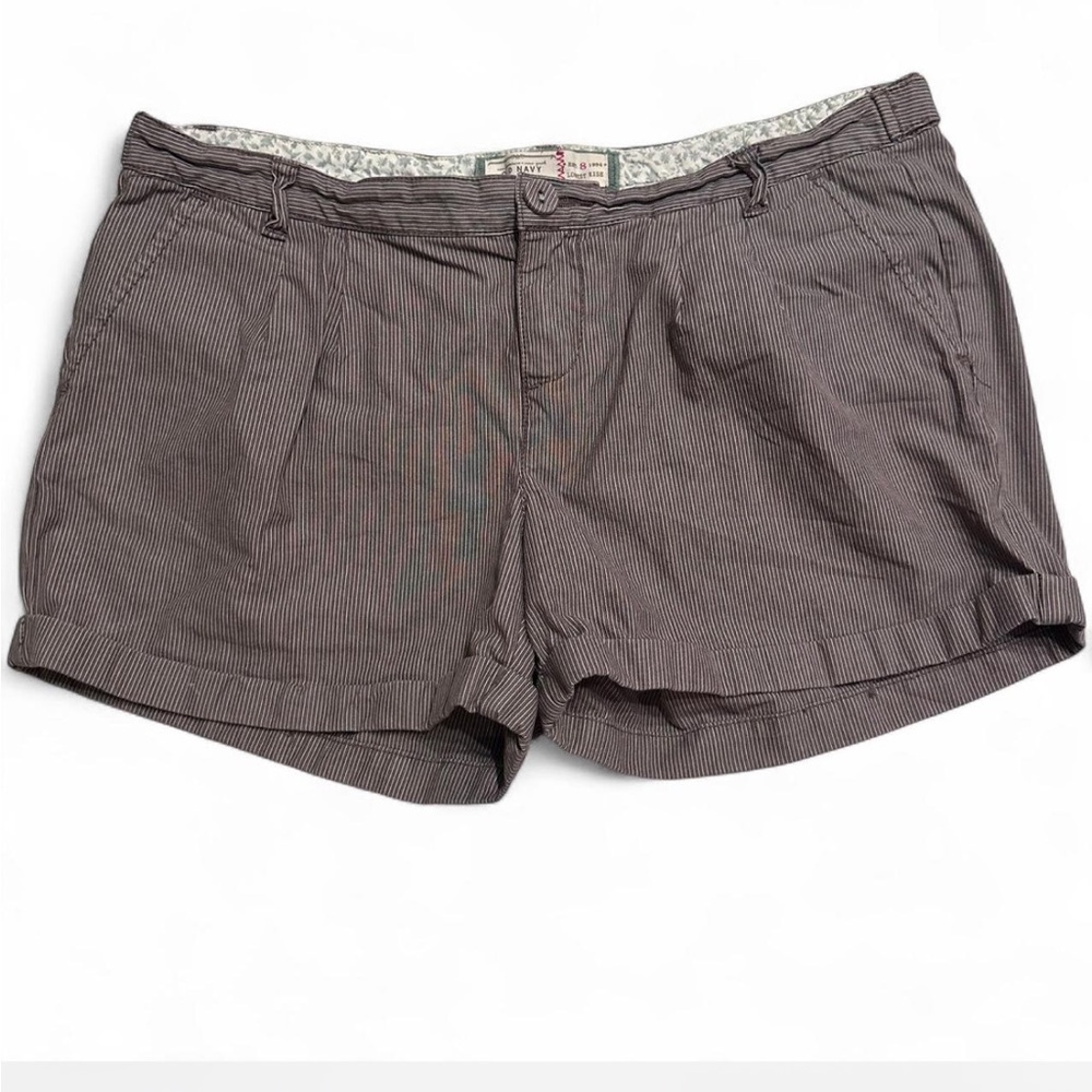 Old Navy 1994 Women’s lowest rise 100% cotton brown pinstripe shorts size 8